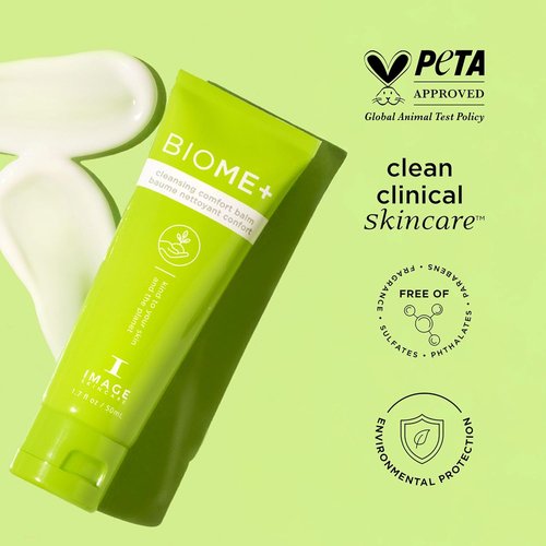 IMAGE Skincare BIOME+ Cleansing Comfort Balm - Microbiome-Friendly Gentle Cleanser for Reduced Moisture Loss