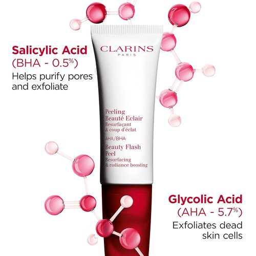 Clarins Beauty Flash Peel - 10-Minute At-Home Facial for Radiant Skin | Refines Texture & Tightens Pores