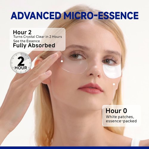 Dr Vincent Peptide Under Eye Patches, Firming Eye Patches Instant Reduces Dark Circles and Puffiness, Collagen Under Eye Mask for Bags Treatment, Wrinkles, 24 Pairs, Vegan