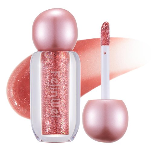 FelinWel Lip Gloss - Super Sparkly & Nourishing Formula | Buildable Texture in Cherry Glaze (03)