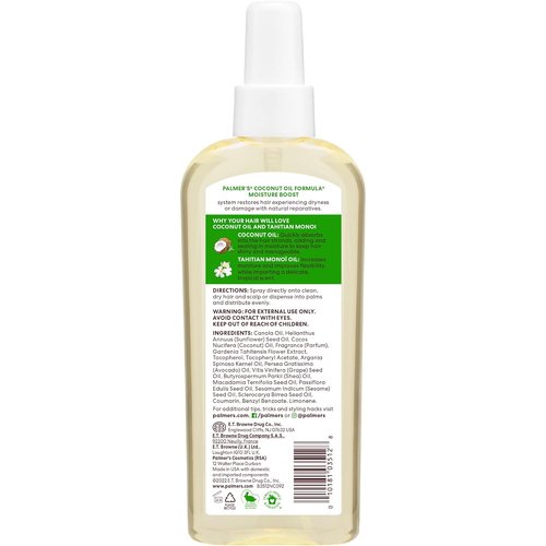 Palmer's Coconut Oil Hair and Scalp Oil Spray - Restorative Hydration & Shine, 5.1 Oz