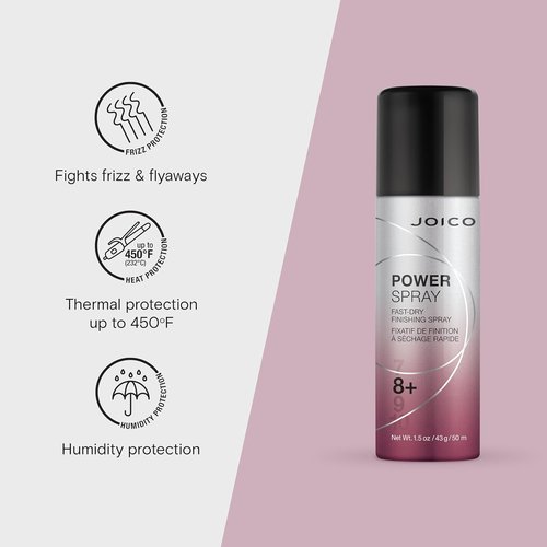 Joico Power Spray Fast-Dry Finishing Spray - 72 Hour Hold | Protects Against Heat, Humidity & UV