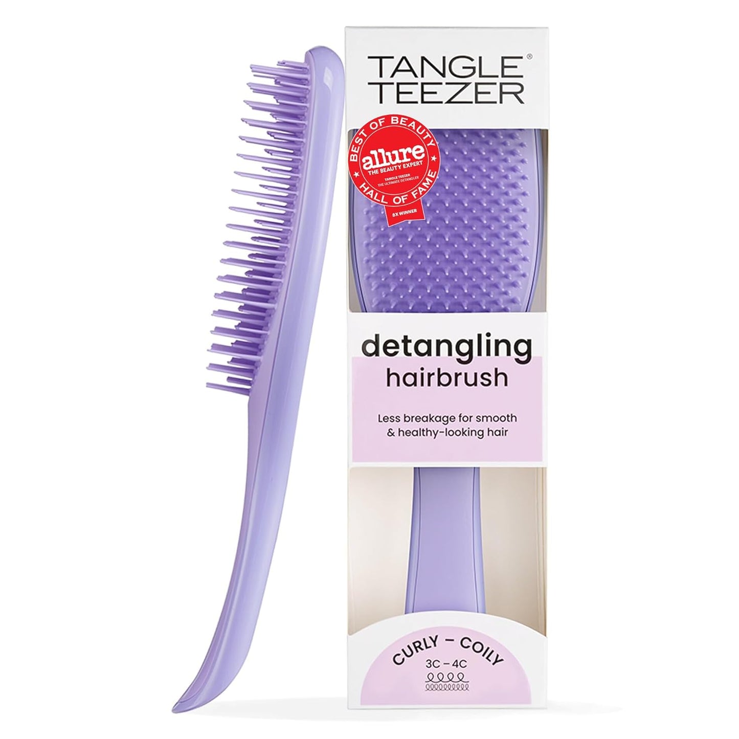 Tangle Teezer Ultimate Detangler Brush - Reduces Frizz & Breakage for 3C to 4C Curly Hair | Purple Passion