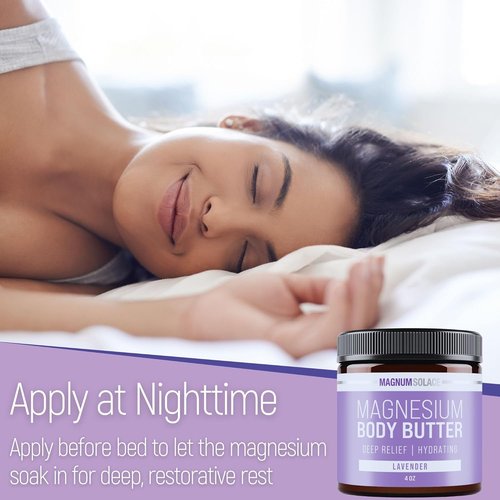 Magnum Solace Magnesium Body Butter - Relaxing Nighttime Cream with Lavender Scent