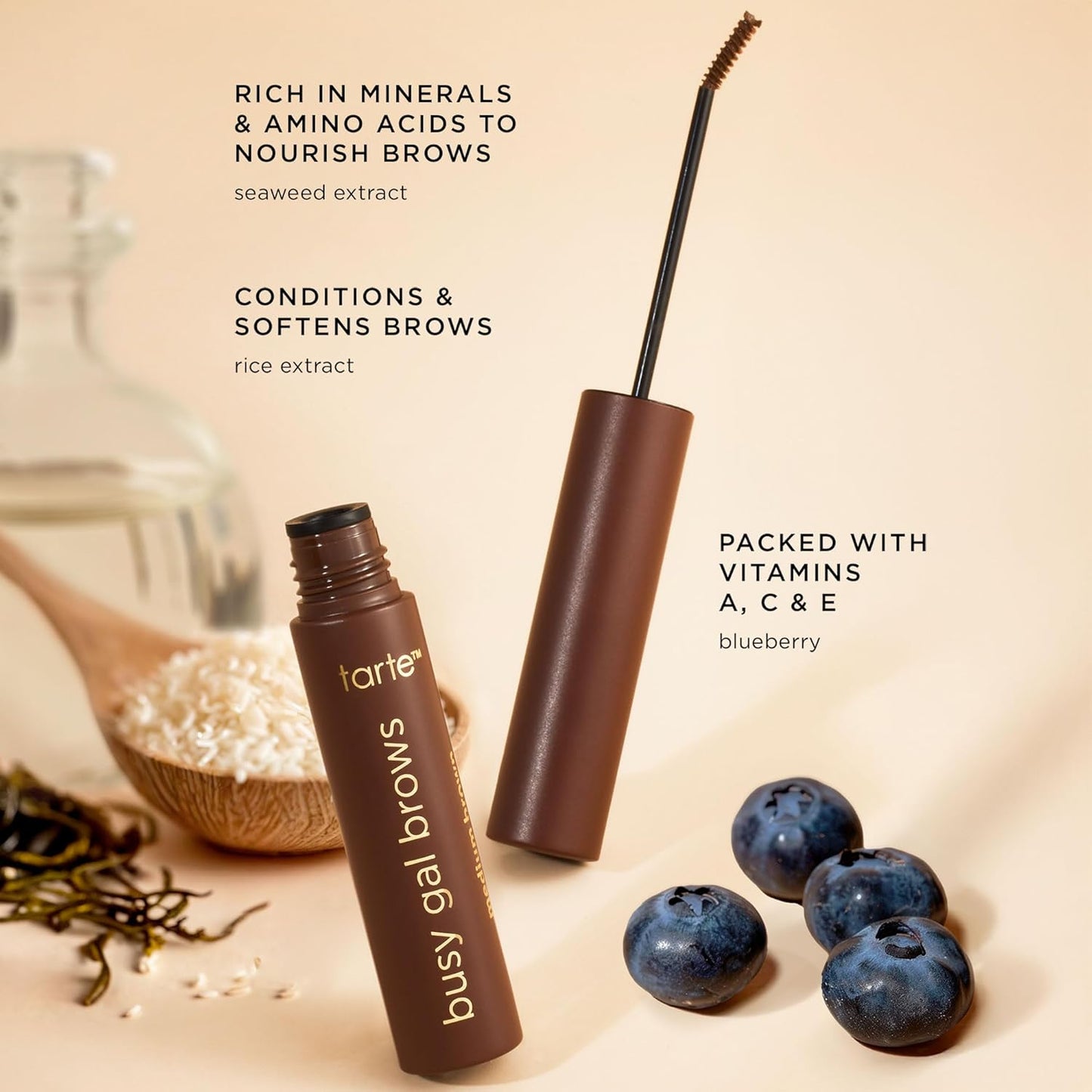 Tarte Busy Gal Tinted Brow Gel - 3-in-1 Waterproof Formula to Shape, Nourish & Set Brows | Vegan & Cruelty-Free