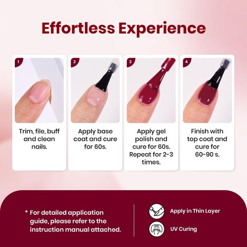 Beetles Burgundy Red Gel Polish - 15ML/0.51Fl Oz, Burgundy Dark Red Gel Nail Polish, Soak Off UV LED Lamp Wine Color Nails Art, Long-Lasting Manicure Salon DIY Home Gifts for Woman