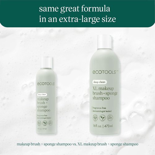 EcoTools XL Makeup Brush & Sponge Shampoo - Fragrance-Free, Vegan & Cruelty-Free, 16 fl. oz.