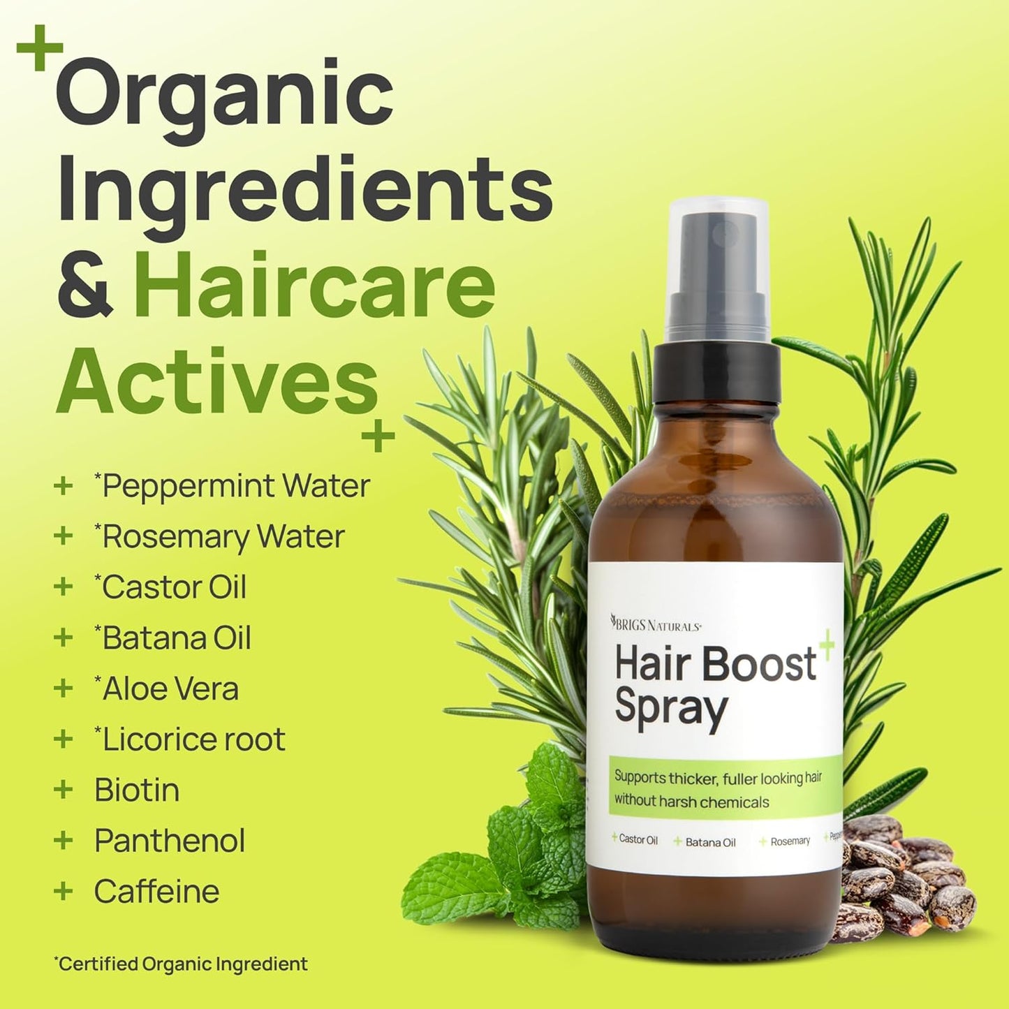 Skiennix Hair Boost Spray - Thicker, Healthier Hair with Organic Botanicals | 8 oz