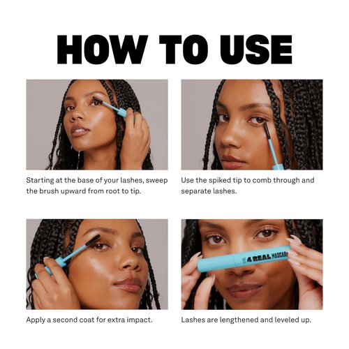 Babe Original 4 Real Mascara - Black Volume, Length & Lift for Defined, Fluttery Lashes | Vegan & Cruelty-Free