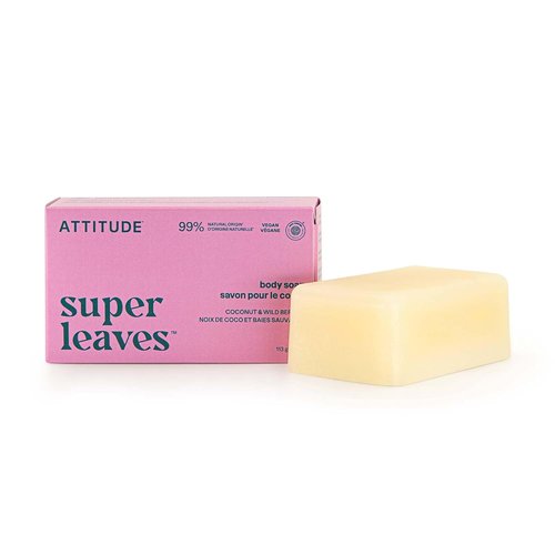 ATTITUDE Body Soap Bar - Natural Origin Formula for Soft, Hydrated Skin | Watercress & Olive Oil, 4 Oz