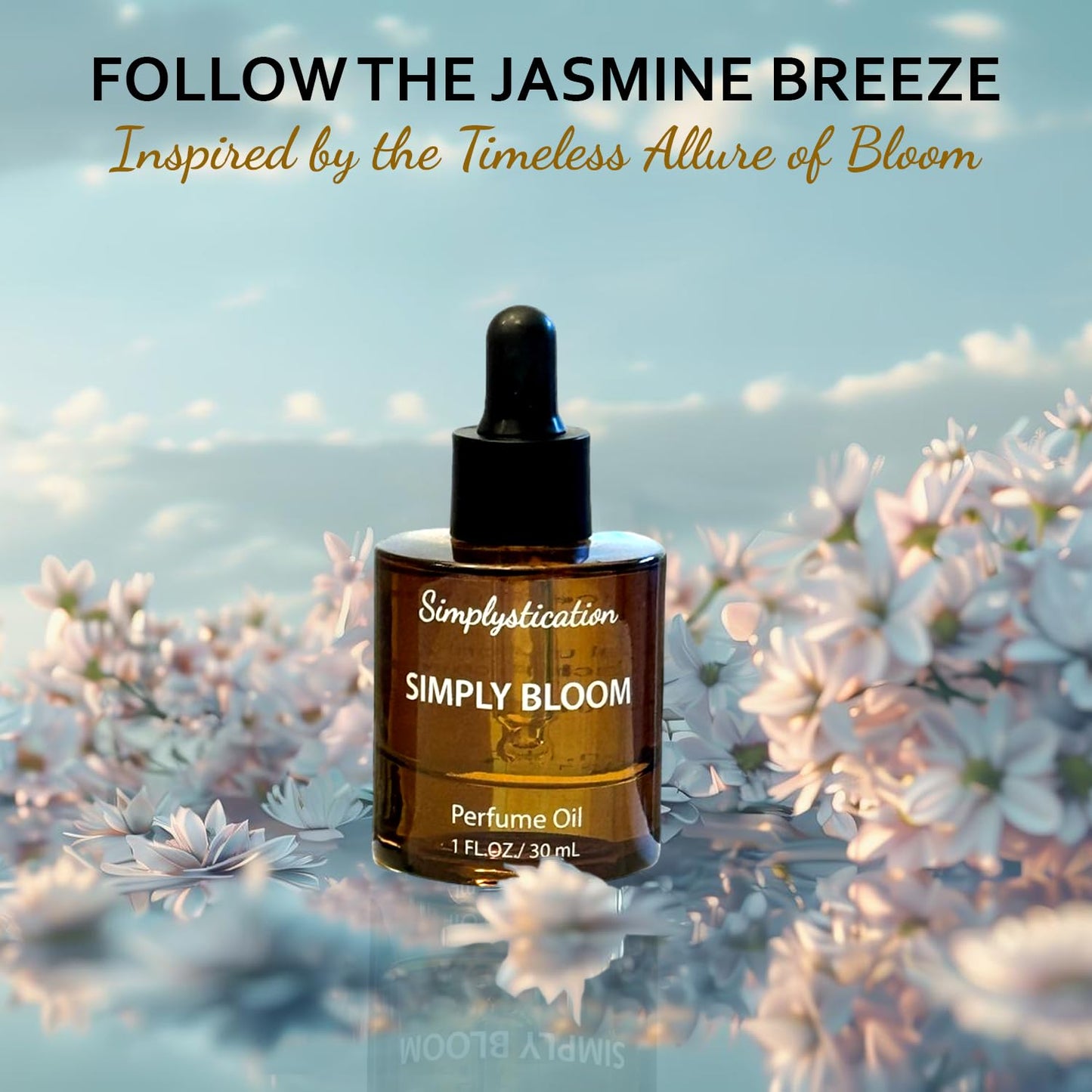 Simplystication Simply Bloom – Alcohol-Free Skin Parfum for Women – Inspired by Gcci Bloom – Long-Lasting, Hydrating Eau de Parfum with MCT Liquid Coconut Oil – 1 oz (30 ml Dropper)