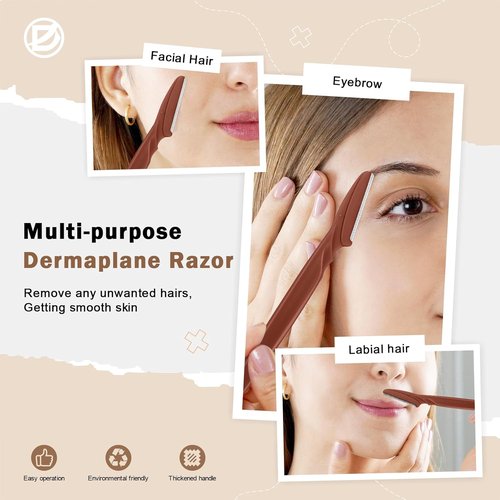 D Dermaplane Razor for Women - 6PCS Precision Face Razors | Eyebrow Shaver for Effortless Hair Removal