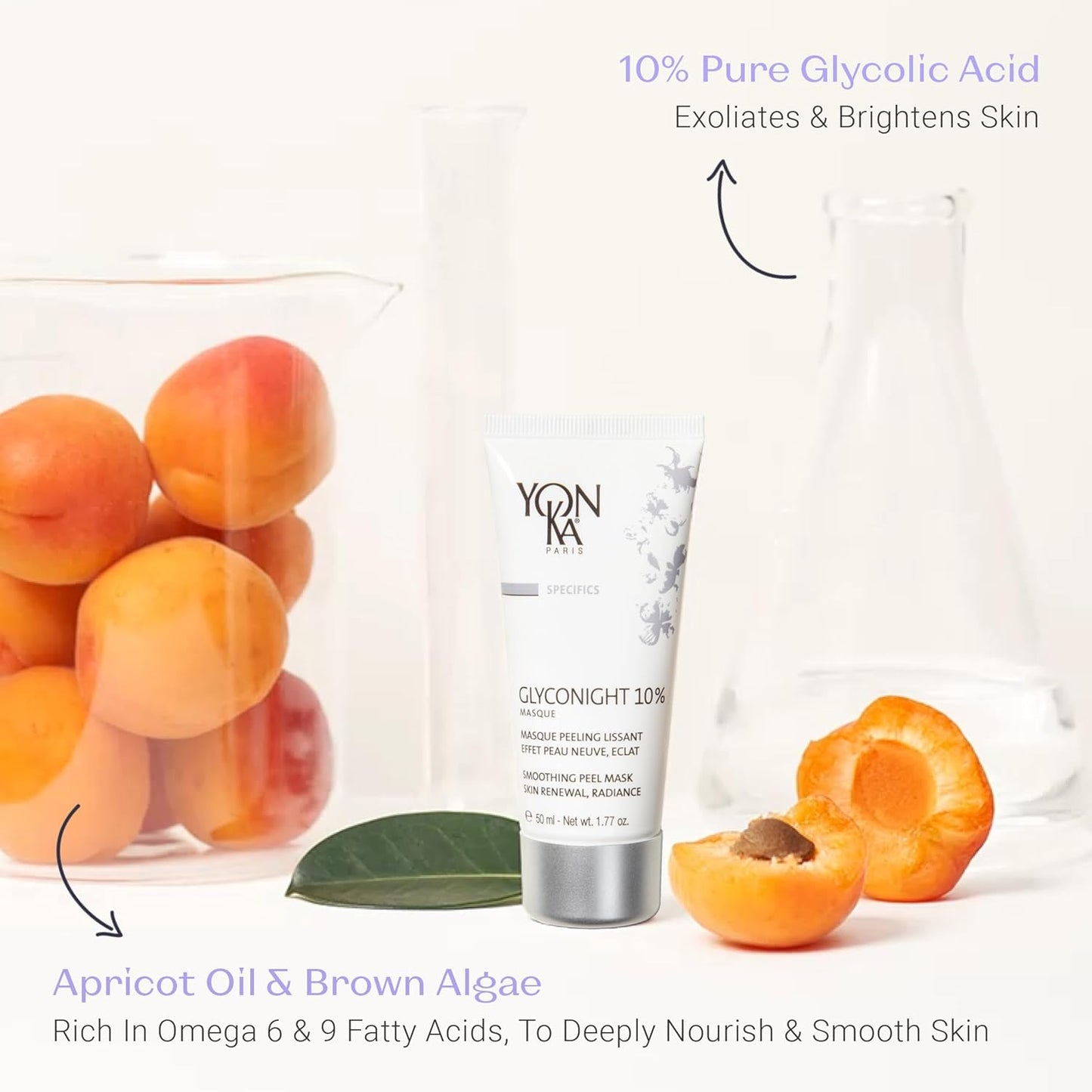 Yon-Ka Glyconight 10% Peel Masque - Anti-Aging Face Mask for Skin Renewal & Pore Reduction