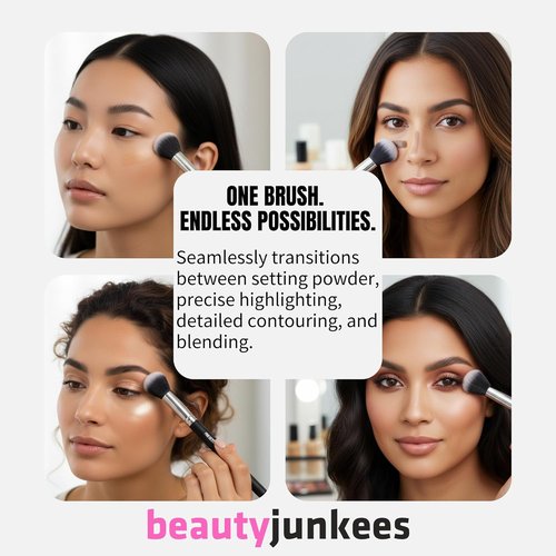 Beauty Junkees Concealer Brush - Small Fluffy Tapered Synthetic Brush for Precision Powder Application