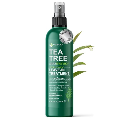 KESMEDIK Leave-In Conditioner Spray - Tea Tree & Rosemary for Frizz Control | Anti-Dandruff Treatment, Paraben & Sulfate Free