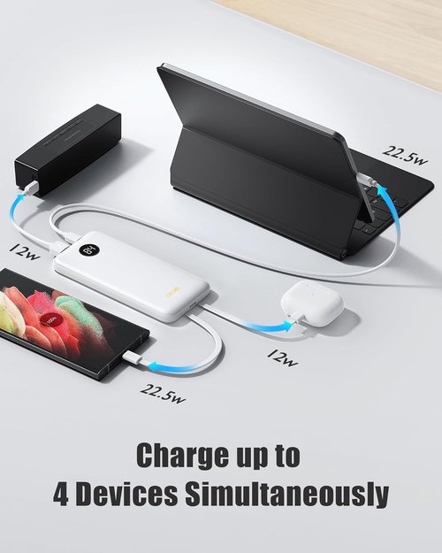 10000mAh Portable Charger by [Brand Name] - Fast Charging Power Bank for iPhone & Galaxy - Slim Design, 2 Pack - Black