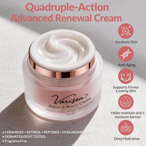 Regine Switzerland Anti-Aging Face Moisturizer - Retinol, Ceramides & Peptides for Enhanced Elasticity | Fragrance-Free, 1.7 oz