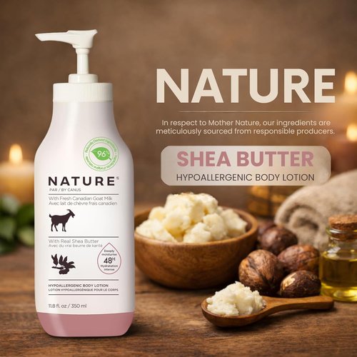 Nature by Canus Creamy Body Lotion - Shea Butter & Fresh Canadian Goat Milk, 11.8 Oz