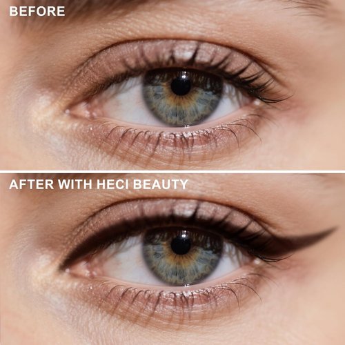 HECI BEAUTY Gel Eyeliner Pencil - Ultra-Smooth, Waterproof & Smudge-Proof, 24HR Longwear - Dark Brown