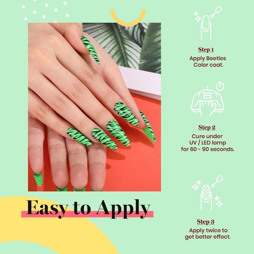 Beetles Neon Green Gel Nail Polish, 15ml Soak Off UV LED Day Nails Lamp Salon DIY Home Gift for Women Lime Green