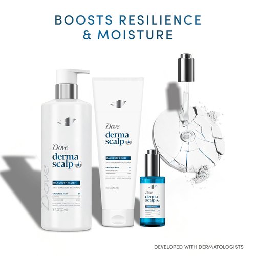 Dove Derma Scalp Dandruff Relief Shampoo - Salicylic Acid & Niacinamide for Flake Removal | 16 fl oz