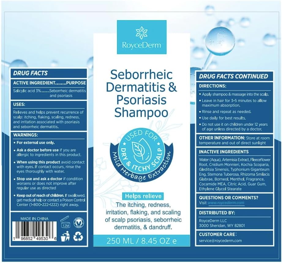 Seborrheic Dermatitis & Psoriasis Cream by [Brand Name] - Scalp Therapy Set for Itching Relief & Flaking Control