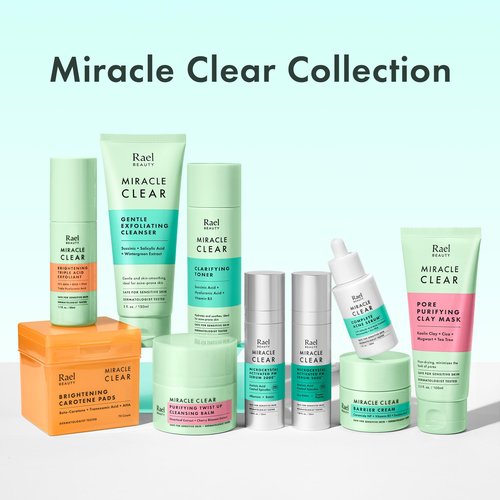 Rael Face Mask, Miracle Clear Clay Mask – Deep Pore Cleanser with Tea Tree & Gentle Exfoliation for Blackheads, Korean Skin Care (3.4 fl oz)