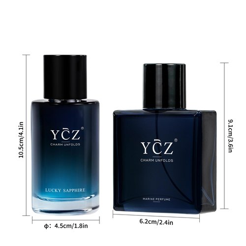 Ycz Eau de Parfum Ocean Savage Perfume Set, 1.7oz(50ml) Woody Citrus Scent and Sweet Flower Fruit Men Perfume, Highquality Long Lasting, Sleek Bottle Design, Christmas Gifts Ideal