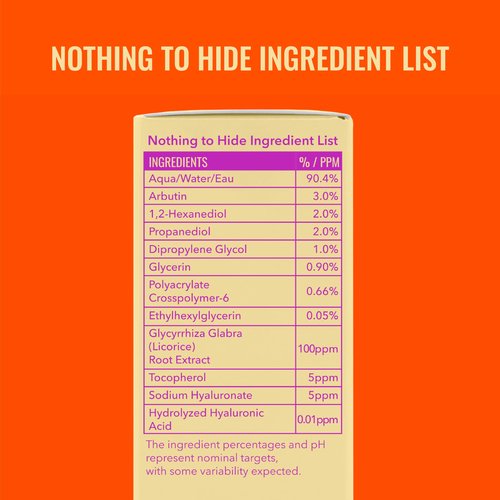 Good Molecules Daily Brightening Serum with Beta Arbutin 3% & Hyaluronic Acid – Brightening Serum for Dark Spots & Uneven Tone, Face Skincare, 1 fl oz (30 ml)