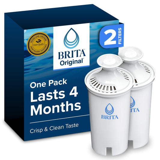 Brita Standard Water Filter for Pitchers and Dispensers, BPA-Free, Replaces 1,800 Plastic Water Bottles a Year, Lasts Two Months or 40 Gallons, Includes 2 Filters