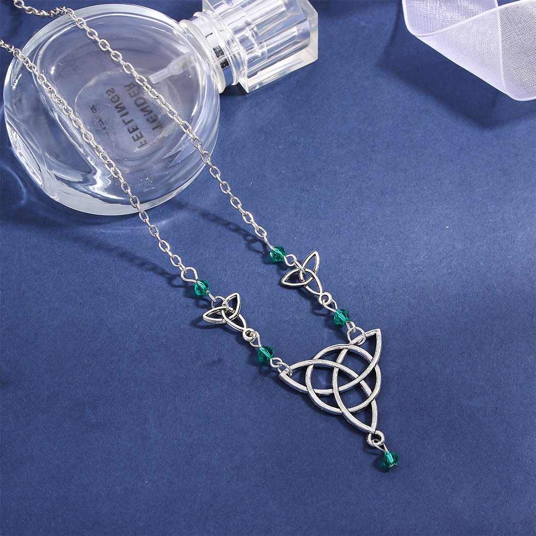 Ursumy Religion Retro Head Chain Wizard Magic Headpiece Crystal Hair Jewelry Festival Head Accessories for Women and Girls (Green)