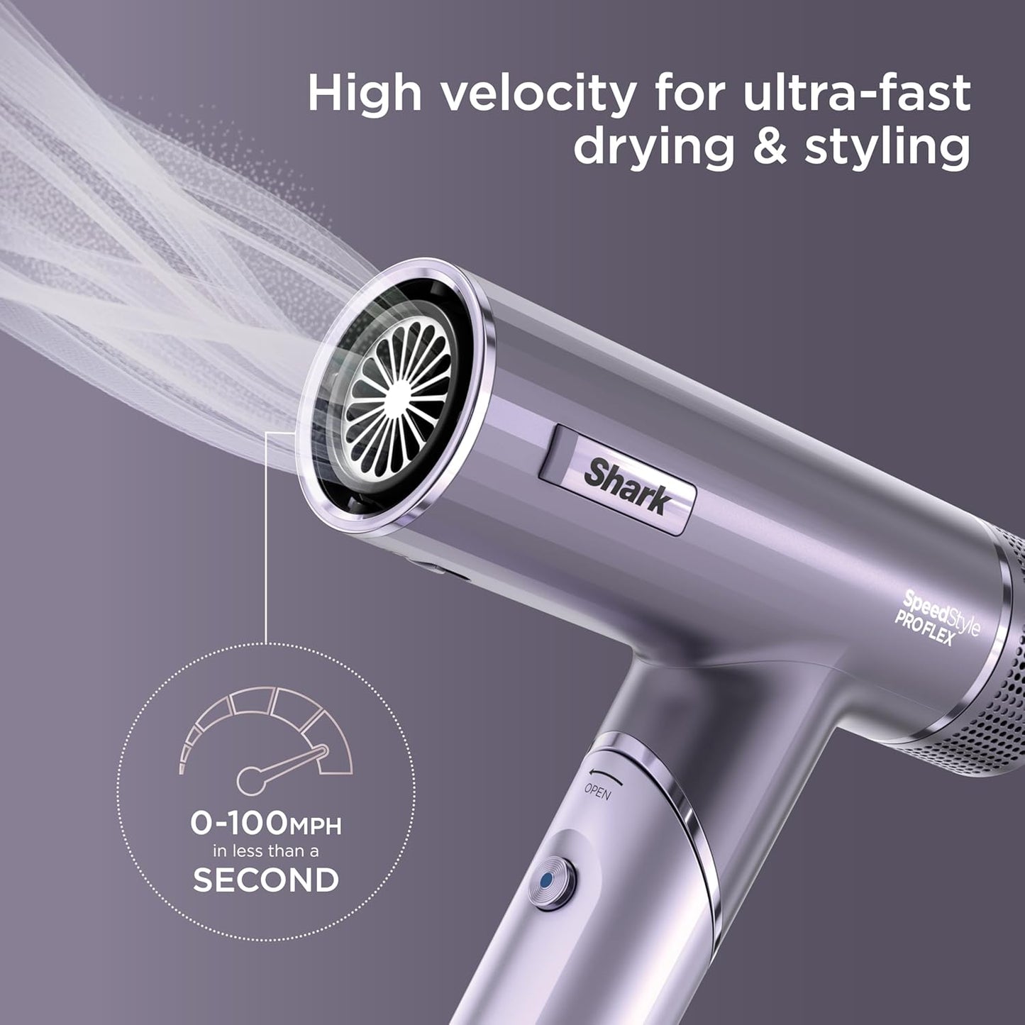 Shark SpeedStyle Pro Flex Hair Dryer System - High-Velocity, Lightweight, Ionic with Scalp Shield & IQ Speed Technology