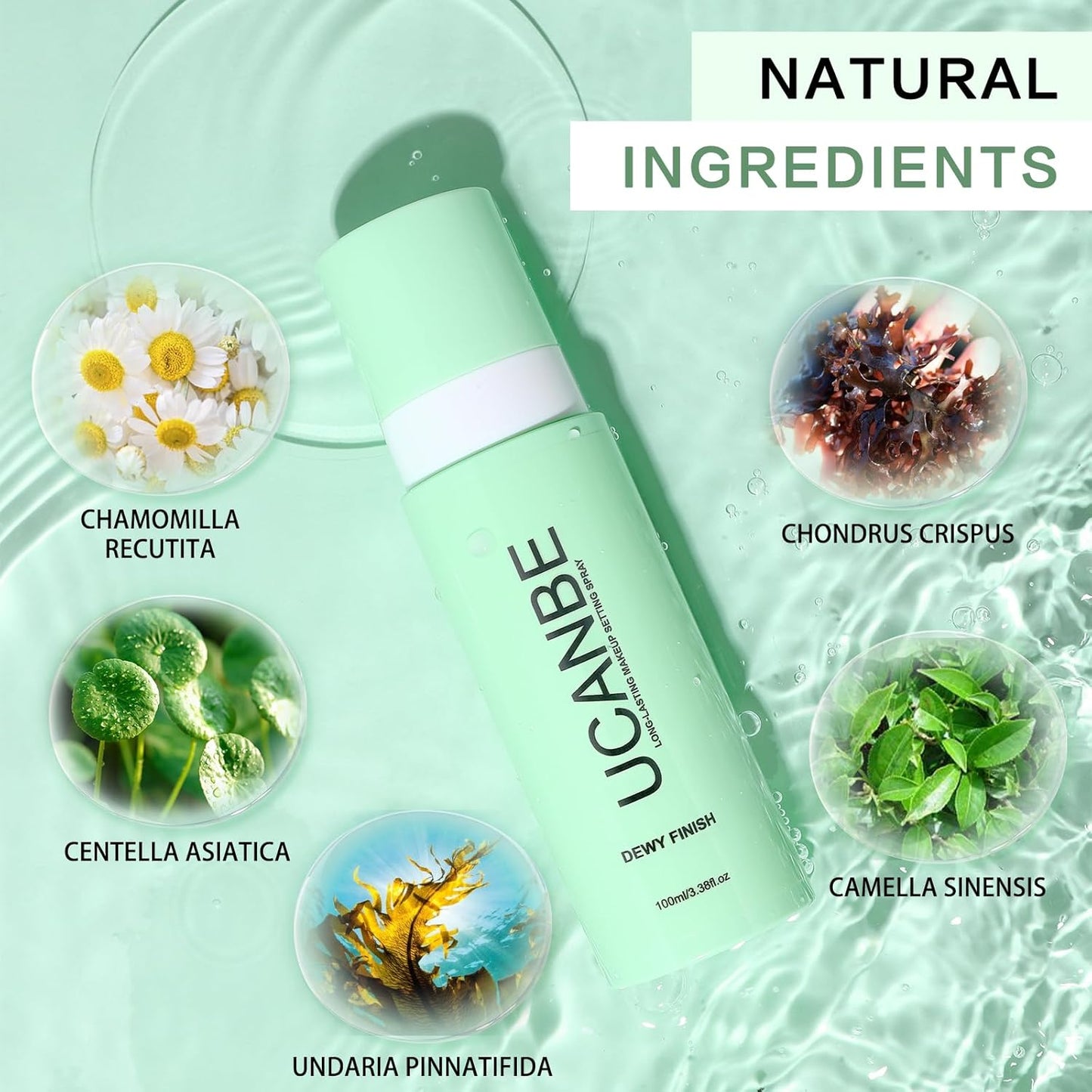 UCANBE Makeup Setting Spray - Long-Lasting Hydrating Face Mist for Natural Glow | 3.38 fl oz