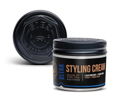GIBS Ultra Styling Cream - Strong Hold & Flexible Finish for All Hair Types | 4 oz