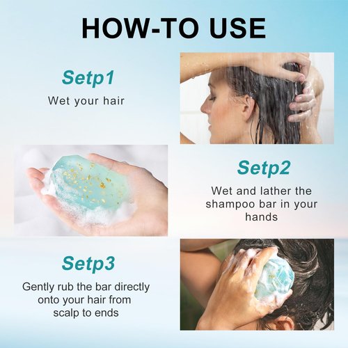 BOLI Rosemary Shampoo Bar - Strengthening & Thickening Solid Soap for All Hair Types | Blue-Green