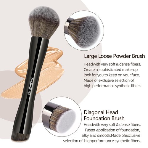 MAANGE 20 Pcs Makeup Brushes Set - Double-End Multi-Functional Blending Tools in Gift Box | Black