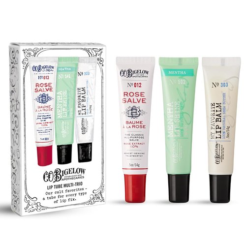 C.O. Bigelow Lip Balm Trio - Rose Salve, My Favorite Balm & Mentha Shine | 3 Pack, 0.5 oz