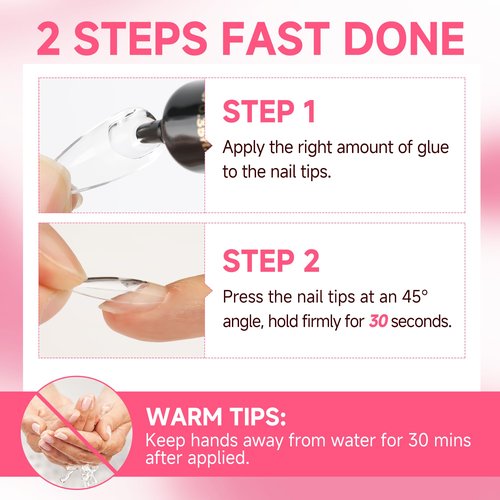 UNA GELLA No Lamp Need Solid Nail Glue for Press Ons: Nails Acrylic Nails Super Strong Semi Nail Glue Gel Fast Curing 10ml*2pcs Long Lasting Gel Glue Kit