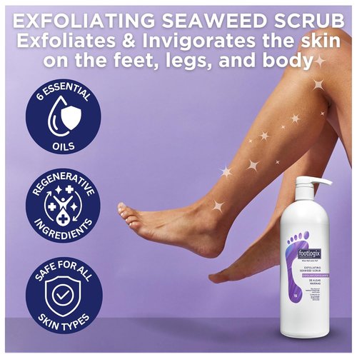 Footlogix Exfoliating Seaweed Scrub - Deep Cleanse & Revitalize Skin | 32 Fl. Oz.