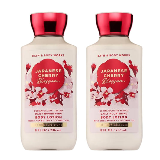 Bath & Body Works Japanese Cherry Blossom Body Lotion - Lightweight Moisturizer with Shea Butter & Coconut Oil, 8 fl oz | 2 Pack