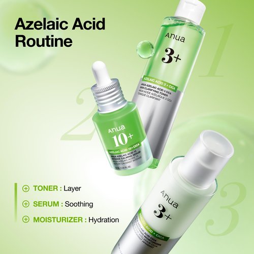 ANUA Azelaic Acid CICA Skin Soothing Moisturizer, Lightweight & Redness Relief, For Acne Prone Skin, Fragrance Free, Korean Skincare, 3.38 fl oz