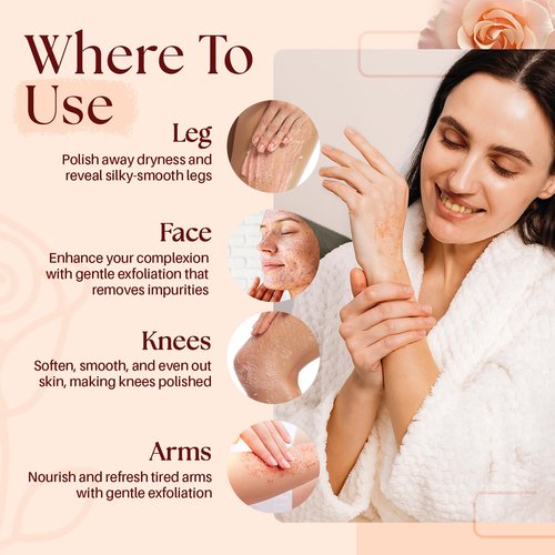 MYSTÉRE BEAUTÉ Himalayan Salt Body Scrub - Exfoliating Collagen & Rose Oil Formula (12 oz) | Deep Cleansing & Moisturizing Skin Care Gift