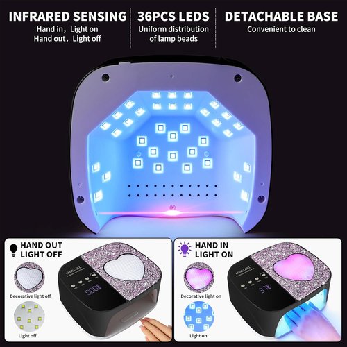 LIMEGIRL UV LED Nail Lamp Kit - Professional Fast Curing Gel Polish Dryer | Cordless & Rechargeable, Black