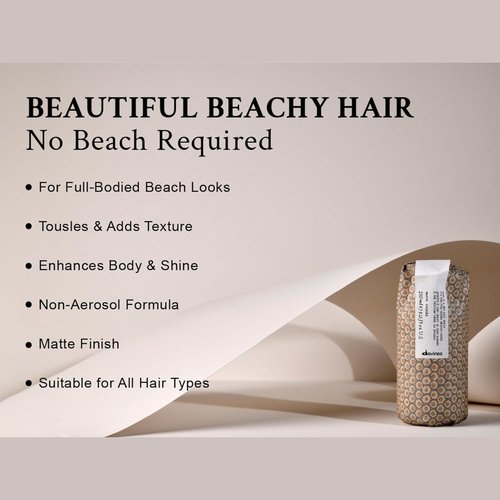 Davines Sea Salt Spray - Light Hold for Beachy Waves & Texture | Adds Gritty Volume, 8.45 Fl Oz