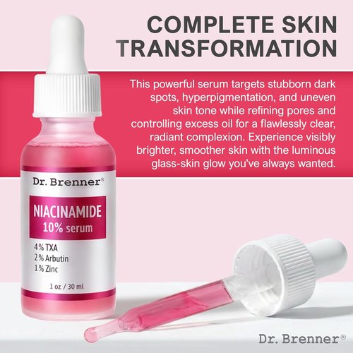 Regine Switzerland Niacinamide Serum 10% - Dark Spot Corrector with TXA, Zinc & Arbutin for Bright, Even Skin