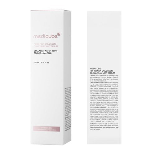 medicube Jelly Mist Serum with Pink PDRN Collagen | Dual-Texture Glow Spray with Niacinamide, Glutathione, Ceramide, Hyaluronic Acid | for Hydration, Radiance, Plump-Looking Skin | 3.38 fl.oz