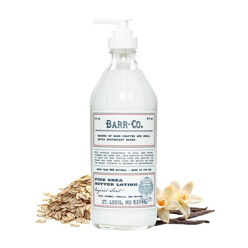 BARR-CO. Shea Butter Lotion - Tranquil Milky Scent with Oat, Vanilla & Vetiver | 16 fl oz for Sensitive Skin