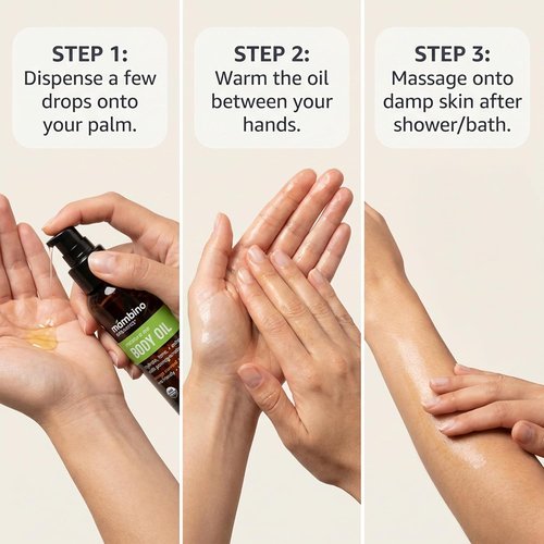 Mambino Organics Moisture Me Body Oil - Lightweight Nourishing Formula with Shea Butter & Jojoba, 4 fl oz