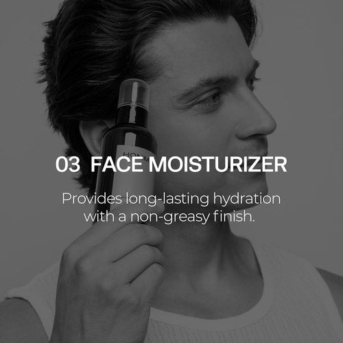 HommeFace Men’s Daily Trio Set - 3-Step Routine with Face Wash, Herbal Toner & Moisturizer | Korean Skincare with CICA & Tea Tree Extracts for All Skin Types