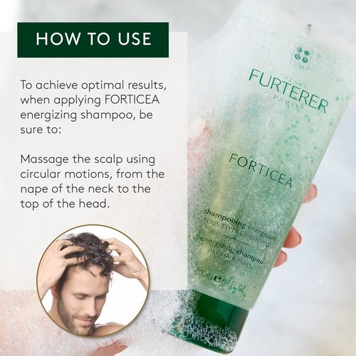 Rene Furterer Forticea Strengthening Shampoo - Energize Scalp with Rosemary & Niacinamide - Sulfate-Free, Gentle Daily Formula